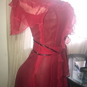 Chloe Red Silk Maxi Dress